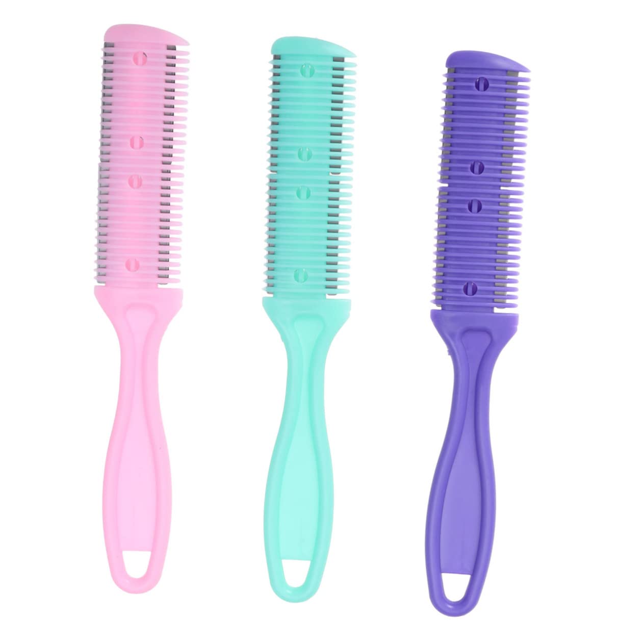 FOYTOKI Hair Razor Comb 3 Pcs Double-Sided Scissors Stainless Steel Hair Comb for Men Women
