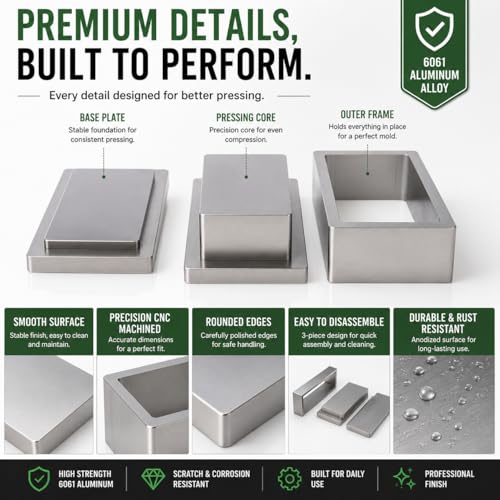 Molde de colofonia 2x4 rectangular en aluminio puro mecanizado 6