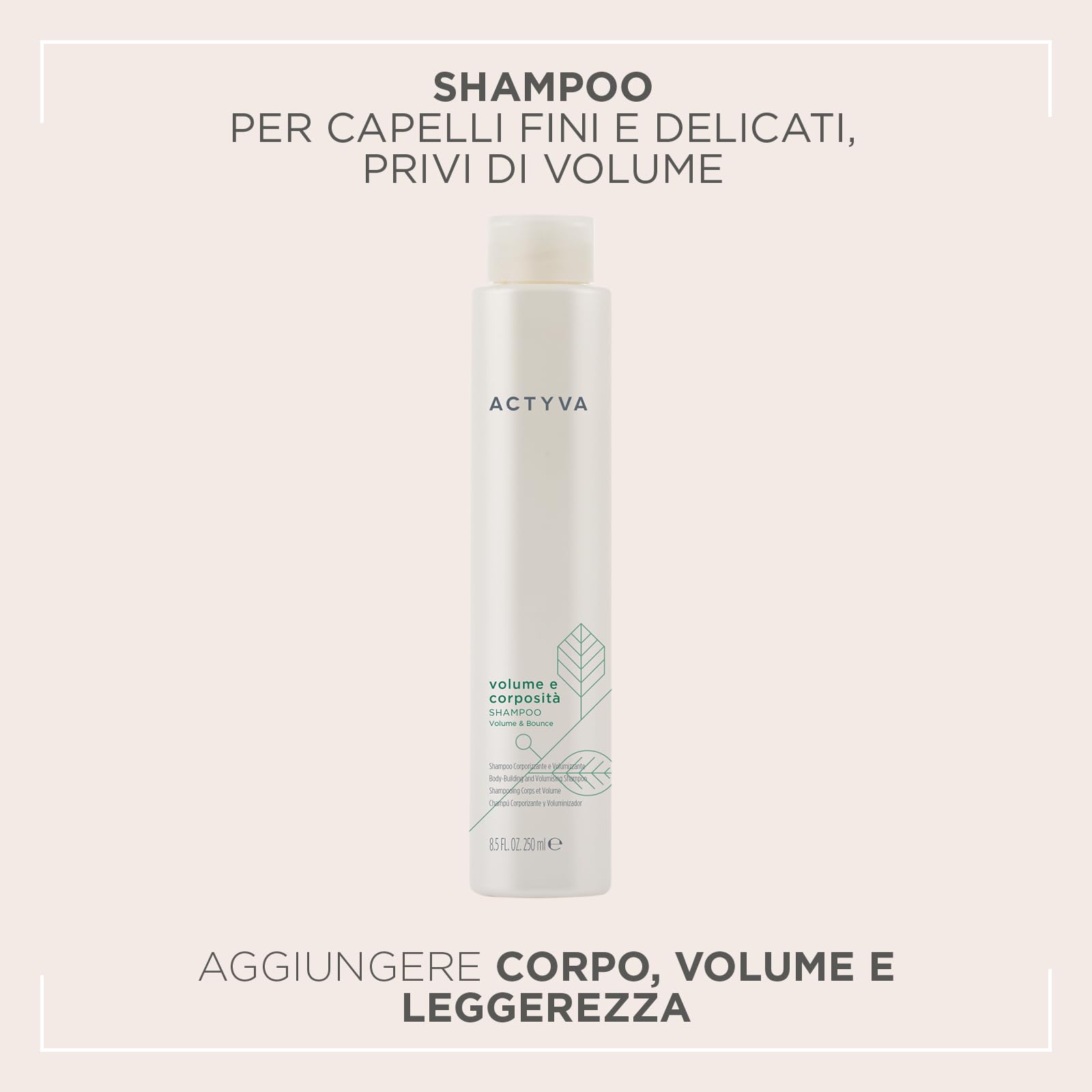Actyva Shampoo für Volumen und Fülle, für feines Haar, mit Leinsamen, ohne Silikon, 250 ml (Packung mit 2)
