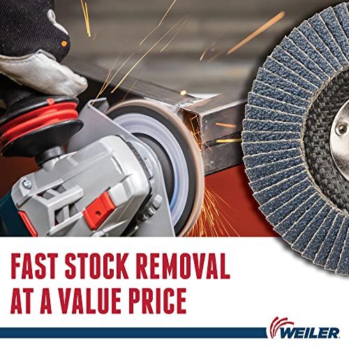Image of Weiler 31349 4-1 /2 inch Wolverine Abrasive Flap Disc, Conical (TY29), Phenolic Backing, 36Z, 5 /8 inch-11 UNC NUT