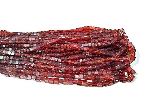 Grenat cube forme boîte perles lisses 4,5-6 mm pour bijoux 16"