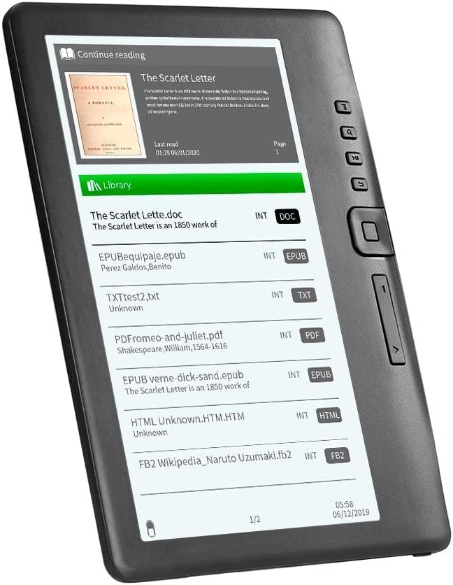 Bk7019 Portable E-Book Reader 8Gb 7Inch Multifunction E-Reader Backlight Color Display Screen Black 8Gb