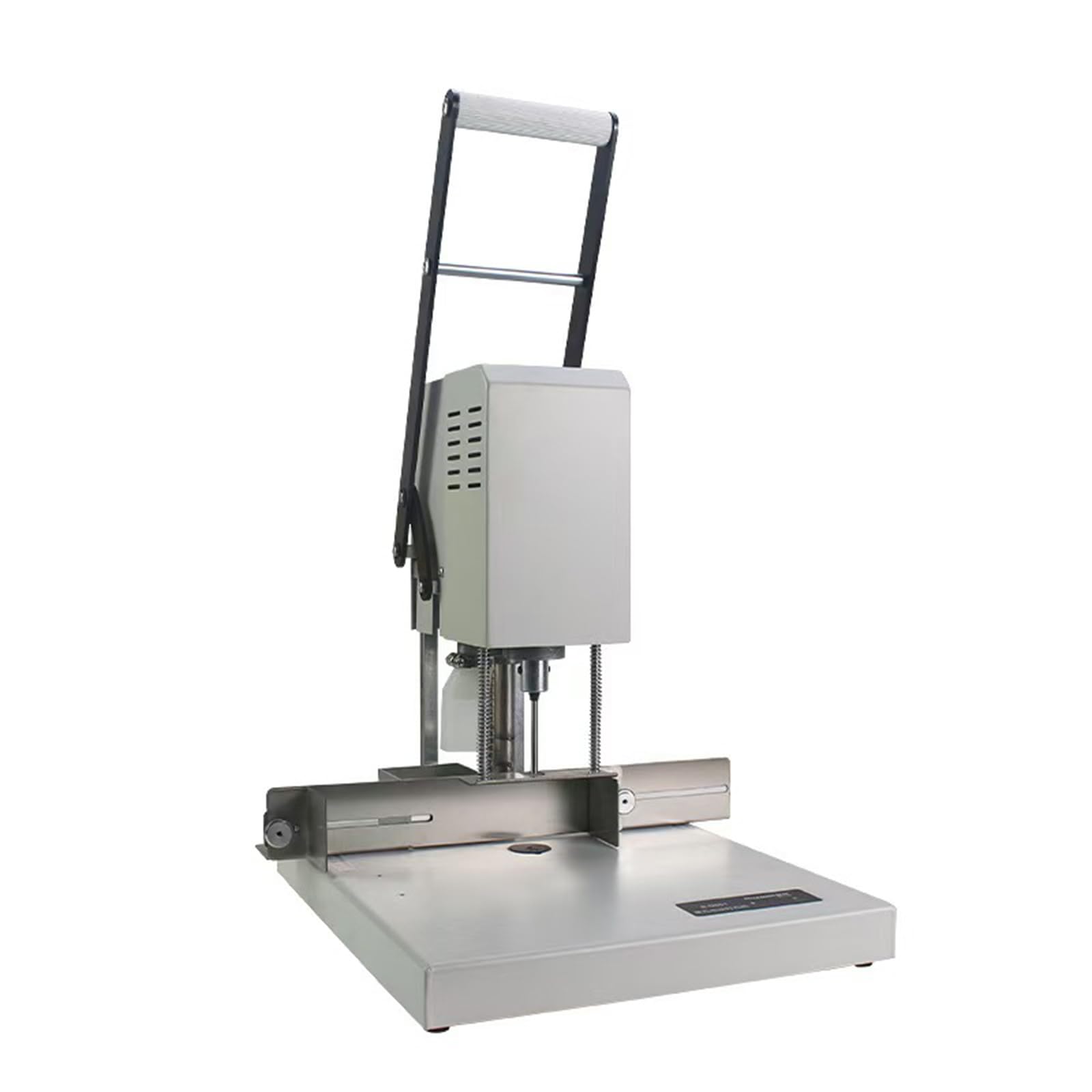 Elektrischer Einzelloch-Papierstanzer, 50 mm Starkes, Robustes Buchbindegerät, mit 5 mm Hohlbohrer/4 mm Spiralbohrer, Positionierlineal, für Schule und Büro