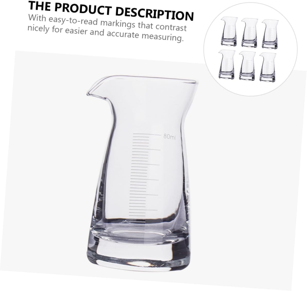 Ciieeo Wine Dispenser Shaker 80ml Liquid Measuring Cups Glass Jugs for Bar Cocktail