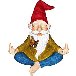 Moodlabgardengnomezengnomestatue925inchtalllawngnomefigurineforoutdoororhousedecor  Urban Country Home Decor Mood lab garden gnome zen gnome statue 925 inch tall lawn gnome figurine for outdoor or house decor  urban country home decor
