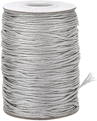 G2PLUS 0.8mm White Nylon Cord String, 100m Satin Braided Cord, No-elastic Roman Blind Cord, Jewelry Making Cord, Chinese Knot Cord for Necklace, Bracelets and Beading