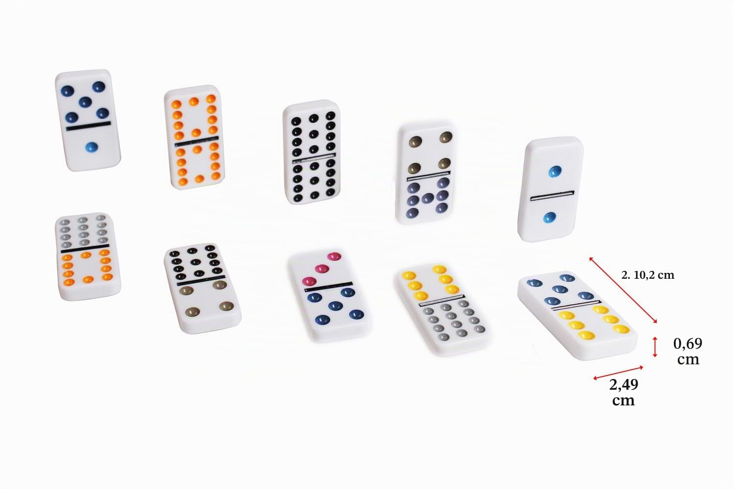 Kalolary Mexican Train Dominoes Spiel, 91 Stück Doppel 12 Farb Domino Set