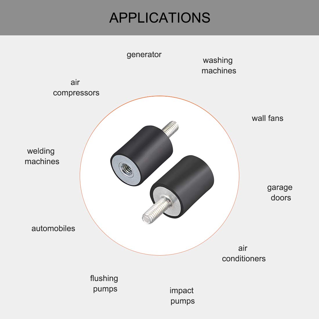 Sourcing Map M8 Gummihalterungen - 25mm Schwingungsisolatoren Stoßdämpfer