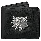 JINX The Witcher 3 White Wolf Medallion Bi-Fold Wallet, Black, Starndard Size