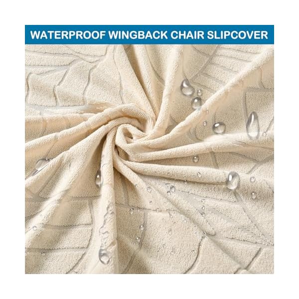 Hzdhclh waterproof wingback chair slipcovers 2 piecestretch spandex wing chair covers for living roomwashalbe armchair sofa slipovers beige  urban country home decor