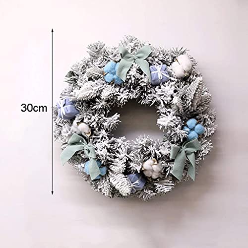 Grünes Blatt Eukalyptus Kranz 50,8 cm Weihnachtsgirlande PE Simulation Schnee und Tannenzweige Haustürkranz Künstlicher Hängekranz Ideale Winterdekoration für den Innen- und Außenbereich We