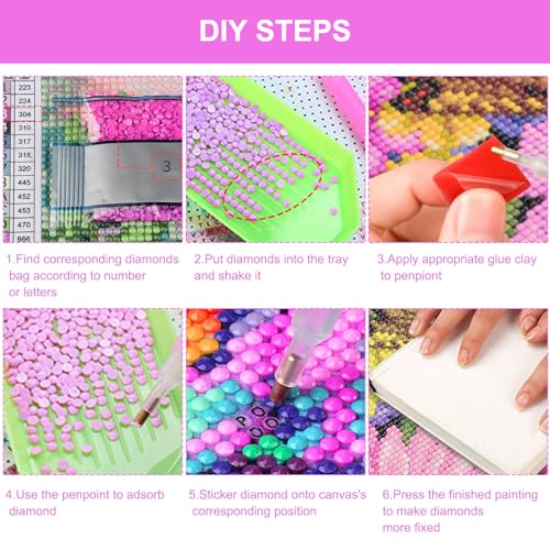 Image of HEIBAGO Animal Diamond Painting Kits for Adults, 5D DIY Animal Full Drill Round Diamond Art Kits with Leopard Diamond Painting, Diamond Dots Perfect for Home Wall Decor 12x16inch