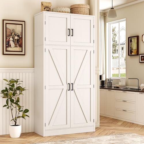 Unikito 71” Tall Kitchen Pantry Storage Cabinet with Adjustable Shelves