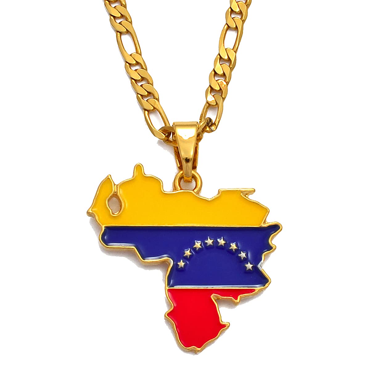 Venezuela Map Flag Pendant Necklace Men Gold Chain Pendant Venezuelan Necklaces