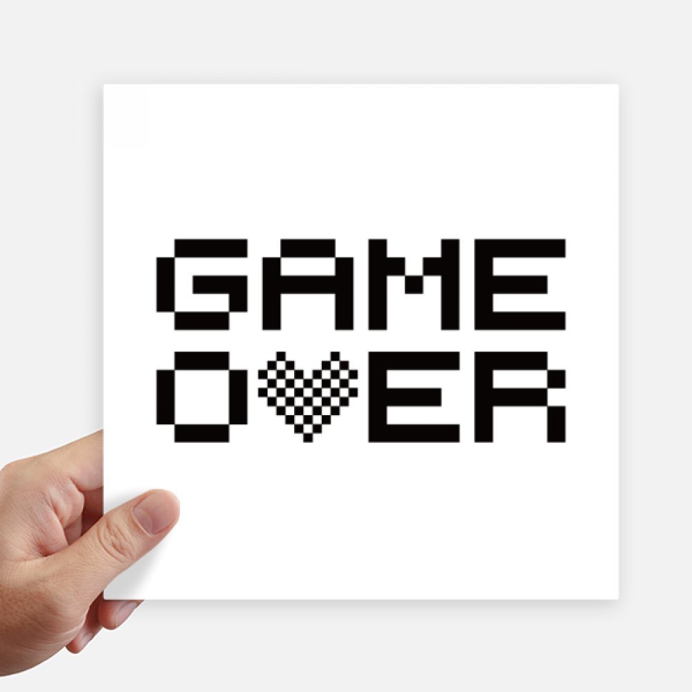 Autocollant Game Over Pixel 20x20 cm sticker multicolore pour mur, valise et pc portable