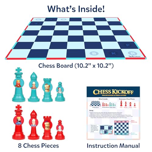 Image of Skillmatics Chess Kickoff - Beginner Chess Game for Kids, Strategy Board Game, Learn Chess the Easy Way, 8 Pieces, Brain Development, Fun Gift for Boys & Girls Ages 4, 5, 6, 7 & Up, 2 Players