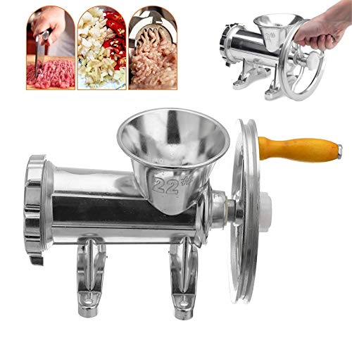 Molinillo manual de carne con máquina de salchichas y accesorio para fideos de pasta para cocinar en casa