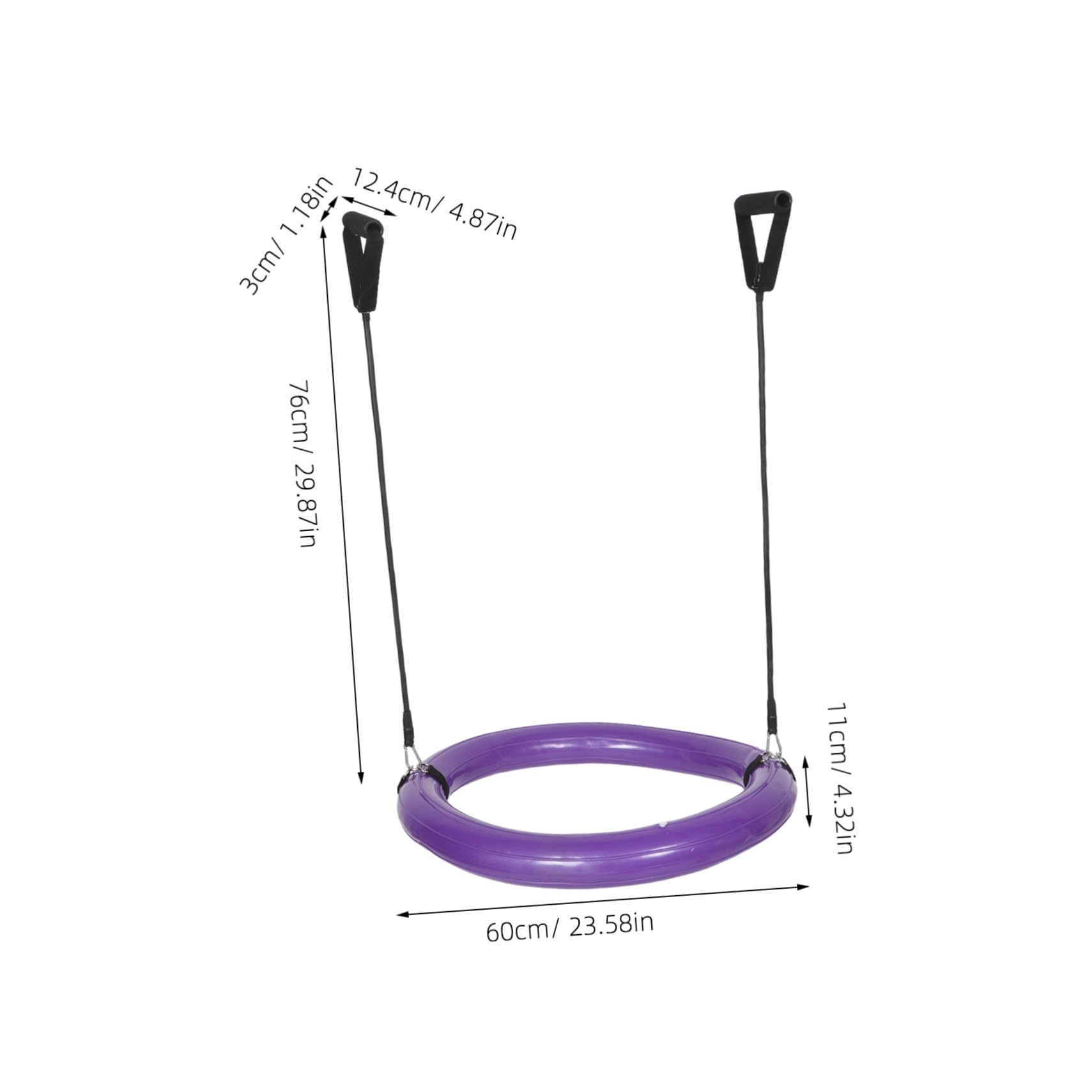 YARNOW Supporto per Palla da Yoga 60cm, Base Fissa Antiscivolo | Pvc Porpora, Impugnatura Integrata, Struttura Ispessita, per Pratica Domestica e Attività All'aperto