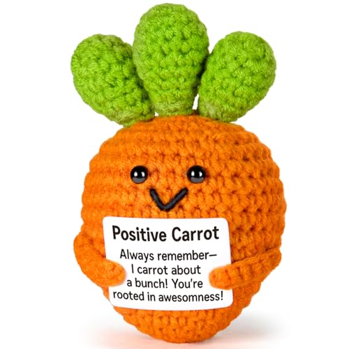 Emotional Support Crochet, Positive Crochet Carrot, Encouragement Gifts for Women Men Birthday Christmas Self Care Friends Coworkers Relaxation Gift D