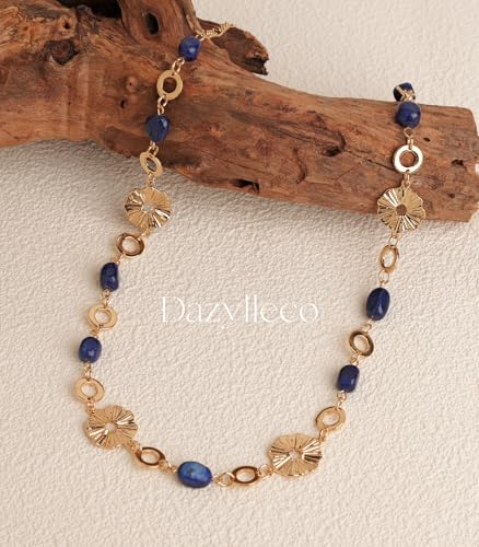 Long Gold Necklaces for Women Dainty Natural Stone Beaded Gold Necklace Mothers Day Gifts Boho Gold Costume Jewelry for Women4