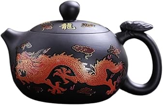 Teapot Dragon and Phoenix Chengxiang Boiling Water Changes Color for Teapot Purple Sand Xishi Fengming Teapot Tea Sets (Color : Red, Size : A)