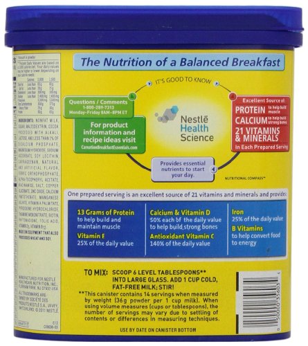 Image of Carnation Breakfast Essentials Powder Drink Mix, Rich Milk Chocolate, 17.7 Ounce Jar (Packaging May Vary) (Pack of 2)