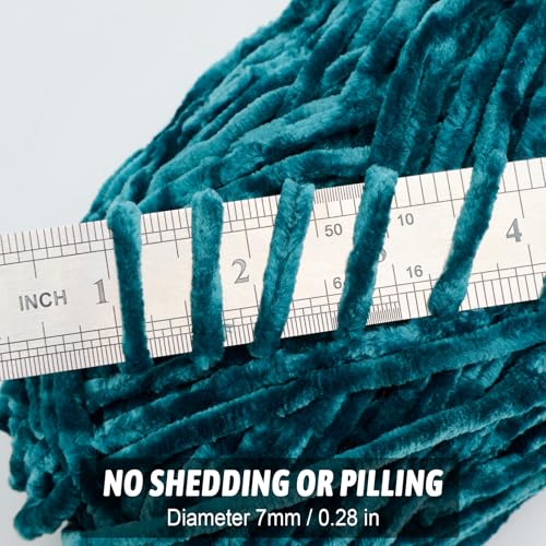 Image of Soft Velvet Chenille Yarn for Crocheting, Super Bulky Yarn for Blankets | Fluffy, plush yarn for crochet and knitting blankets, amigurumi, cushions and handmade gifts for cozy DIY projects.