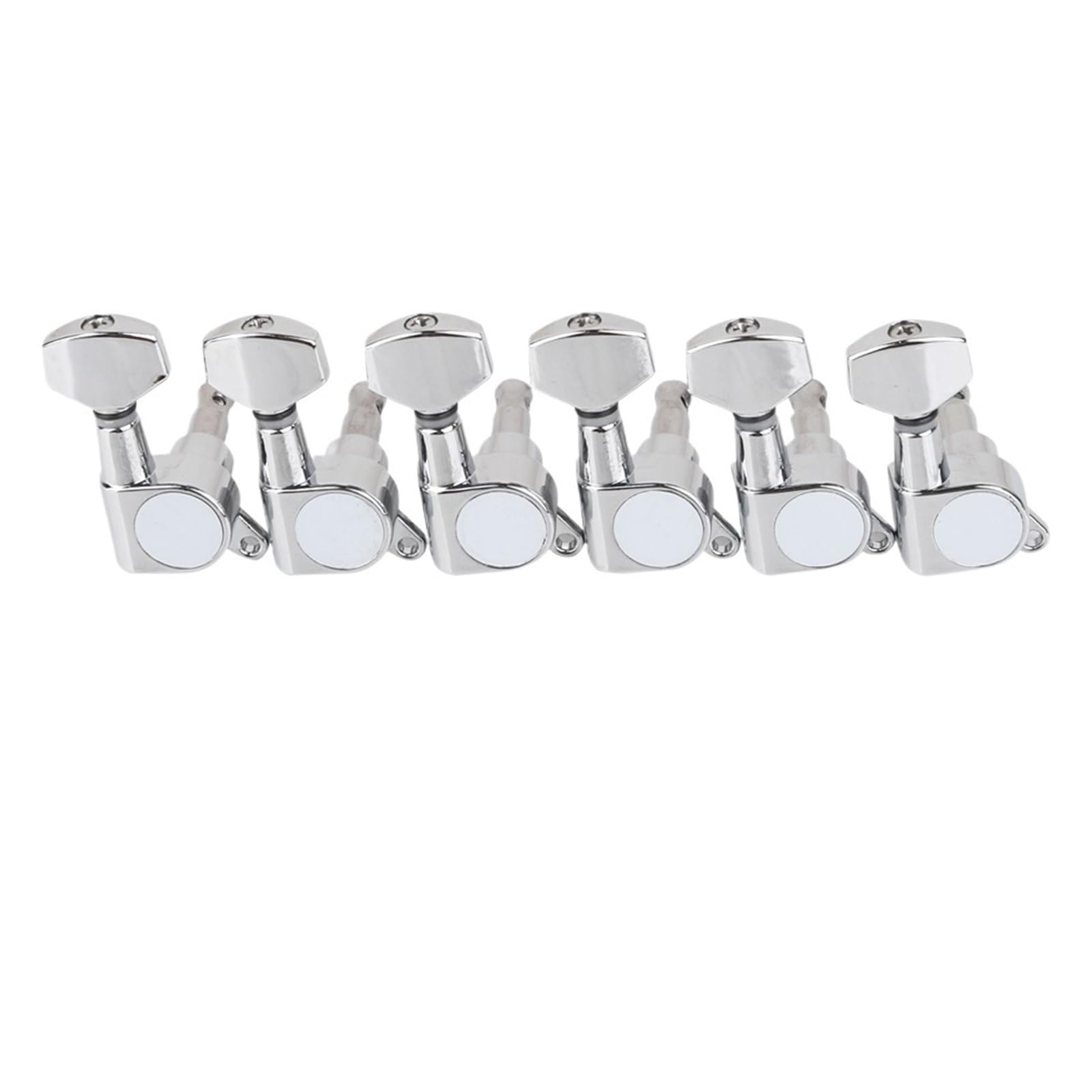 6 pezzi/set teste di macchine for chitarra elettrica chiavi di accordatura corde accordatori pioli colore argento cromato piccolo pulsante(6R)