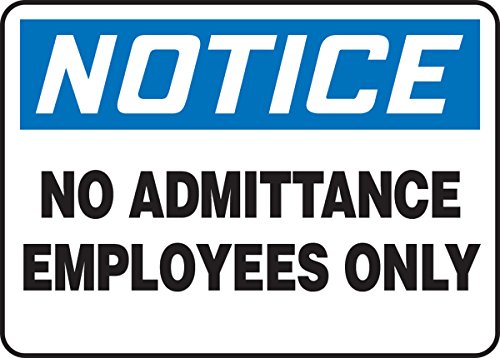 Panneau de signalétique Employees Only en format 17,8x25,4 cm