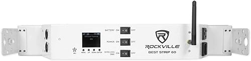 Miniatura 5 de (6) Rockville Best Strip 60 barras de luz de lavado recargables blancas con DMX inalámbrico