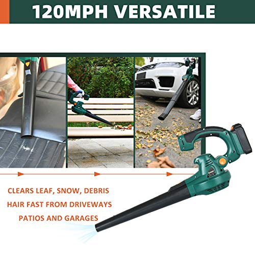image for Leaf Blower -SUNCOO 20V Cordless Leaf Blower with Battery Charger, 120