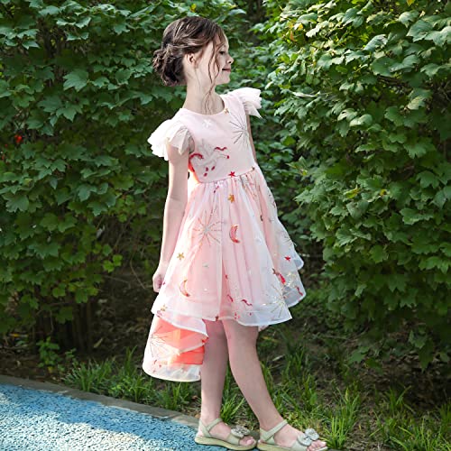 Sunny Fashion Girl Dress Pink Tulle Sequin Unicorn Star Moon Party Ruffle4
