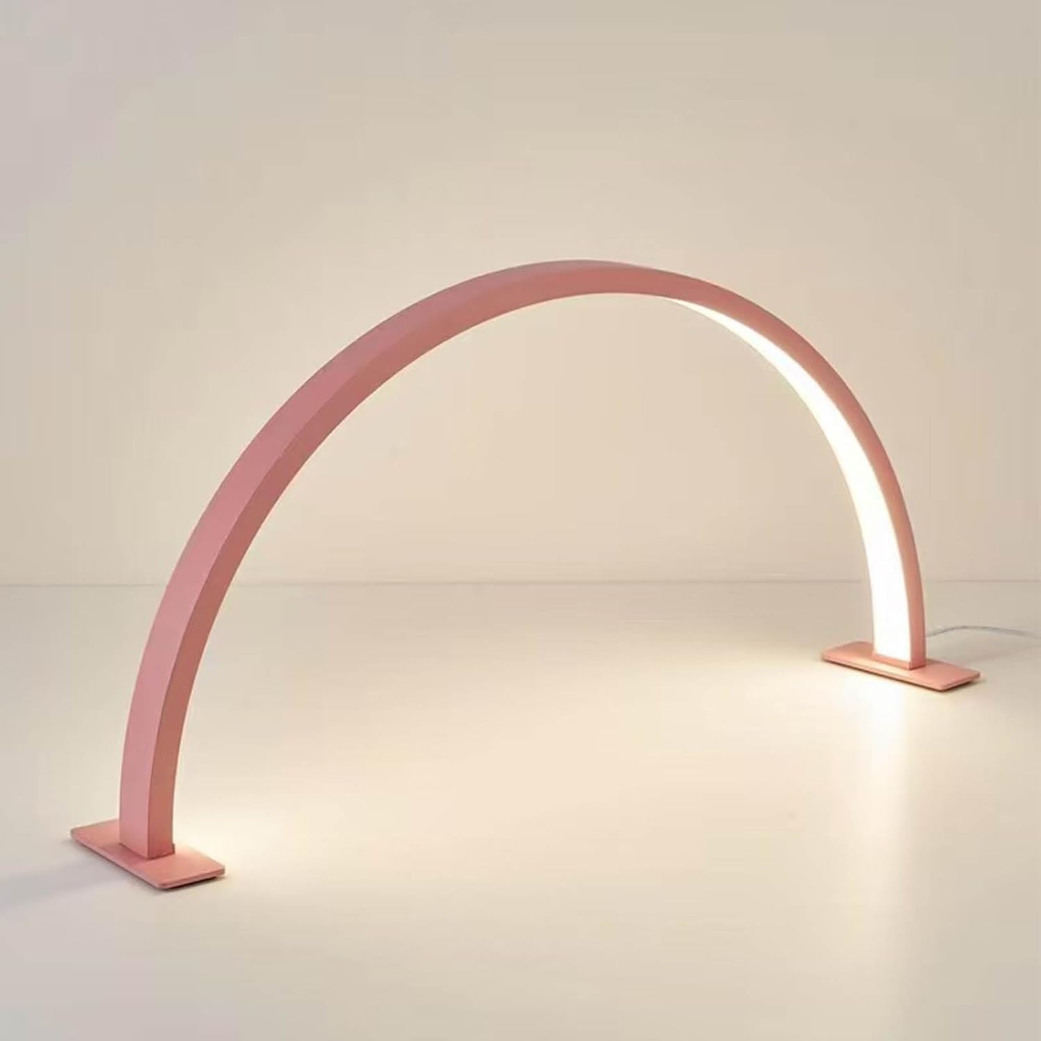 Nail Light for Desk, Half Moon Light for Nail Desk, Foldable Half Moon Nail Lamp, Manicure Art, Multiple Color Modes and Brightness for Beauty Eyelash Makeup Crafts Reading Salon Nail Tech (Pink)