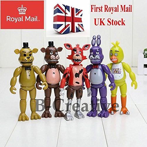B-Creative 5X Five Nights at Freddy's FNAF 5 Nights at Freddys Action Figures Bonnie Chica Foxy Bear UK Stock