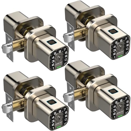 Richelock Fingerprint Door knob, Smart Biometric Door Lock with Keypad,