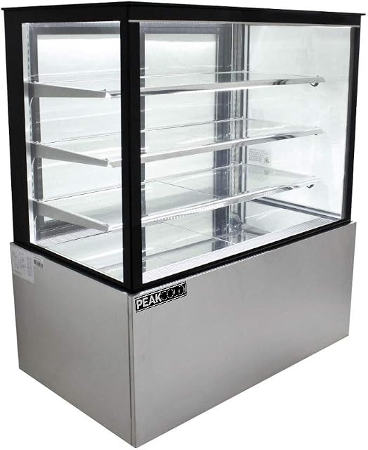 PEAKCOLD Refrigerated Glass Bakery Display Case; Floor Standing Cake Showcase with 3 Shelves; 48" W