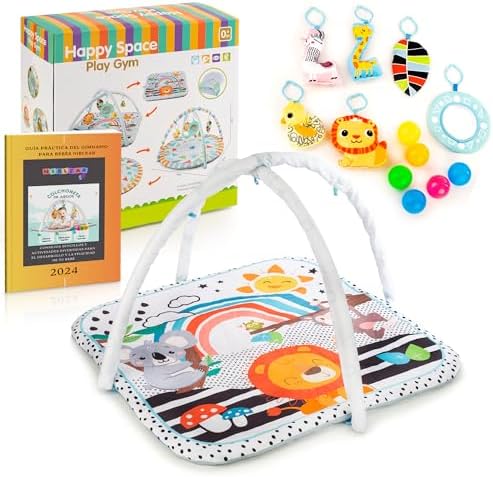 Gimnasio Bebe 0-6 Meses con 5 Juguetes y Espejo, Tapete de Activi...
