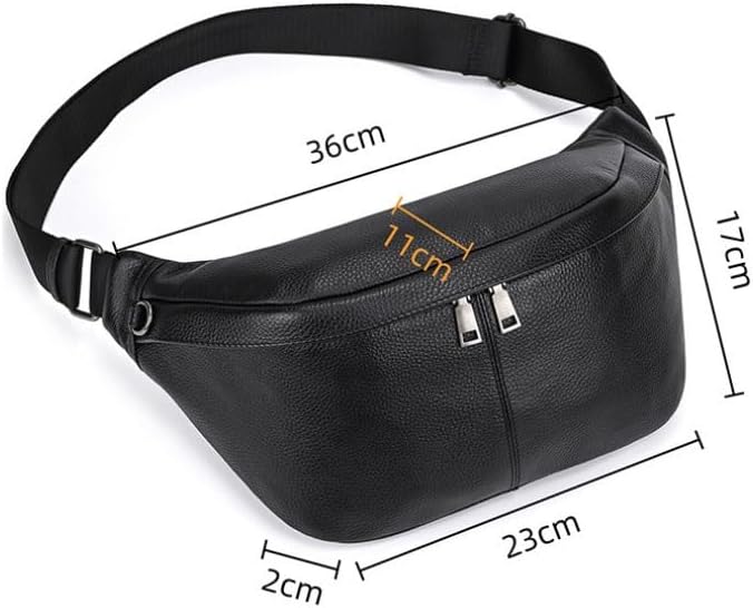 Leather Single Shoulder Crossbody Bag for Men Large Capacity Chest with Casual Design Motorcycle