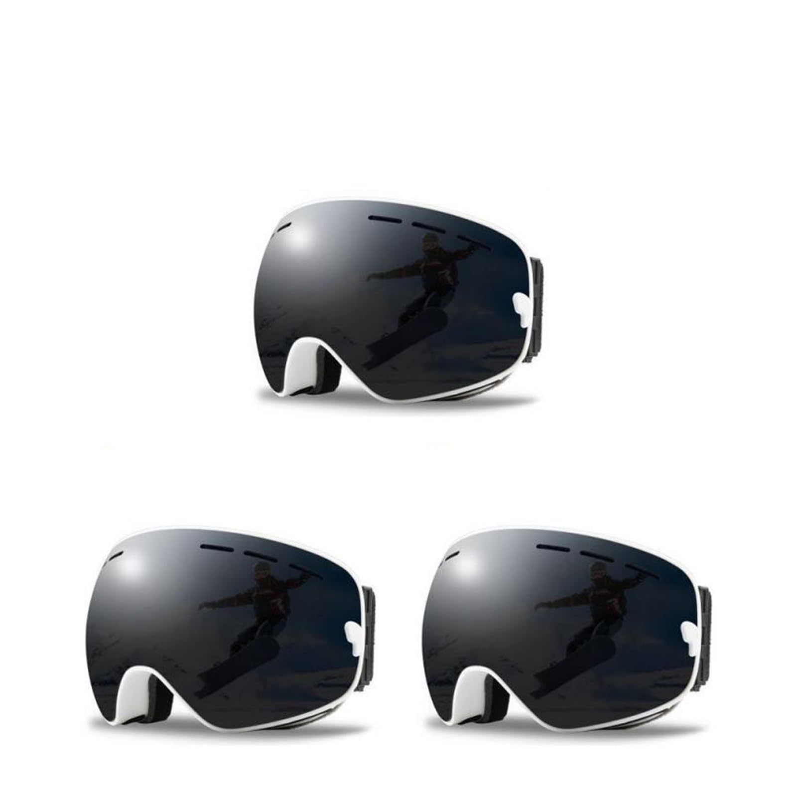 Gafas de esquí 1/2/3P Gafas de esquí duraderas - Gafas de montañismo de arena Gafas - Gafas de esquí antiniebla - Gafas de radiación - Gafas de viento para exteriores (Color: 12 2 piezas) (08 3