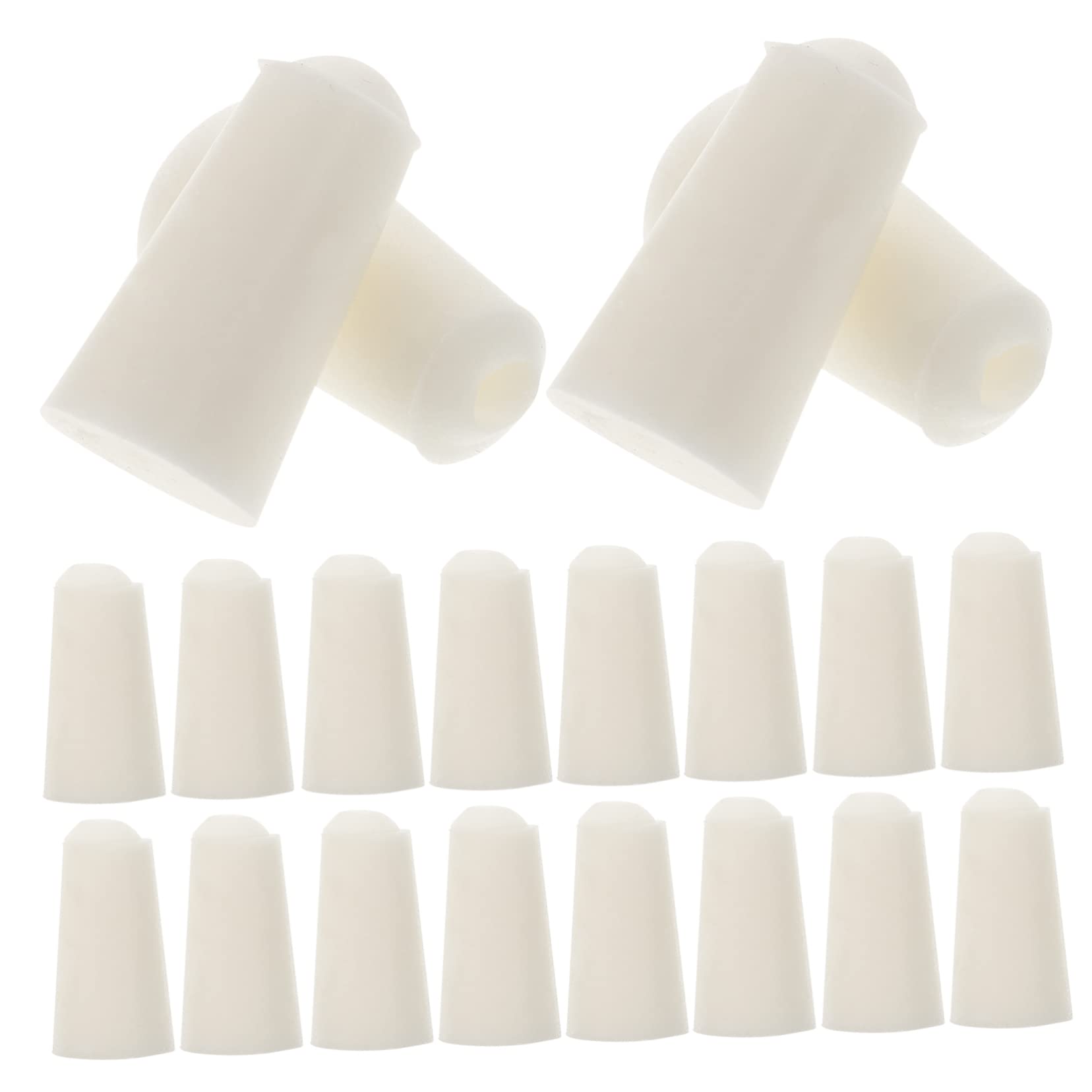 Ciieeo 20pcs Silicone Stoppers for Test Tubes Flask Sealing Plugs Conical Bottle Stopper with Lab Equipment Essential