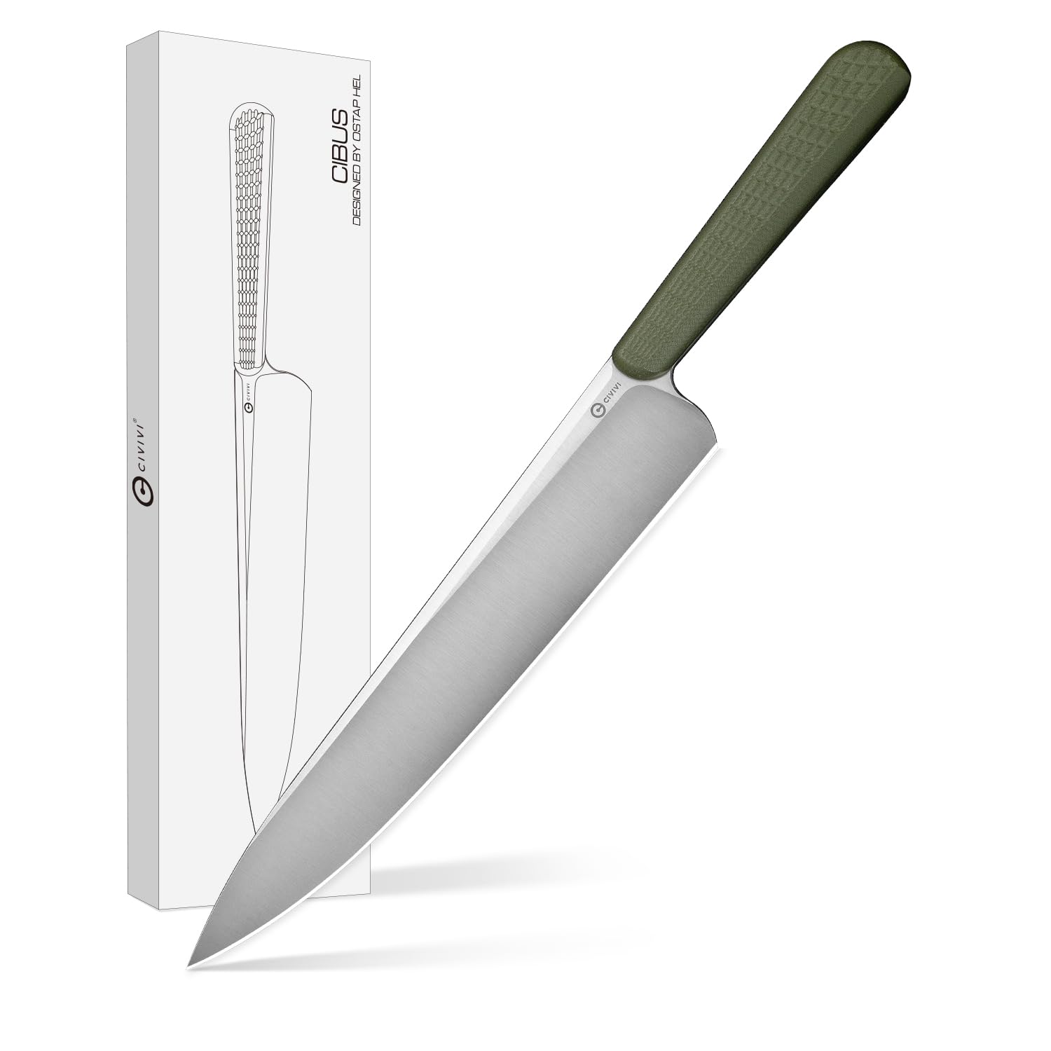 CIVIVI Cibus Chef Knife, 7.87" 14C28N Blade Razor Sharp Kitchen Knife with Ergonomic G10 Handle for Home Cooking Cutting, Ideal Gift for Chefs &