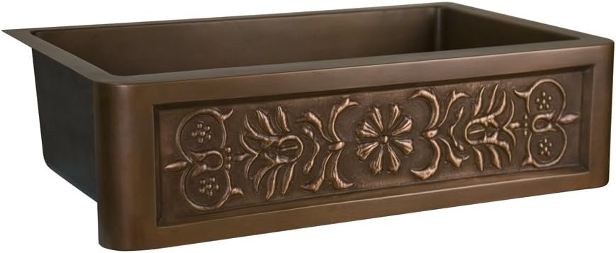 Barroca Single Bowl Copper Apron-Front Sink 33"