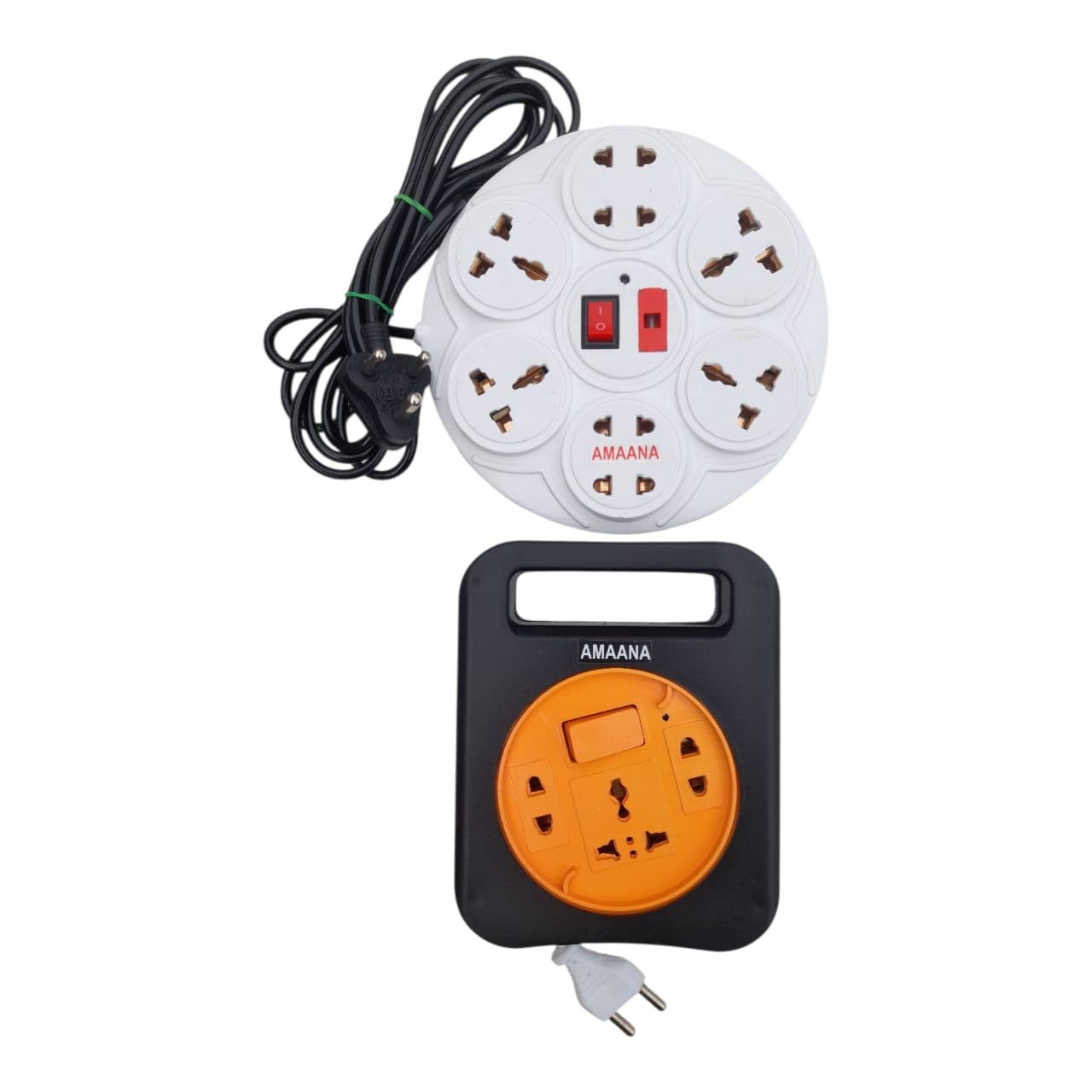 AMAANA 8 & 6 Socket Universal, Wallmount, Travel Power Strip | LED Indicator & Switch | 2.5 Meter Wire | Adaptable for Home, Shop and Office Use | White & Black (Combo Pack)-picture-28