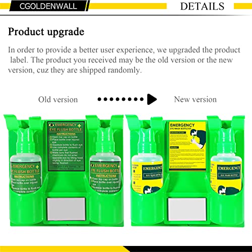 Cgoldenwall Emergency Eye Wash Station Portable Wall Mounted Eyewash Station Double 500Ml Empty Eyewash Replacement Bottle Eye Washing Kit For Personal Use, Without Eyewash Solution #TOP5