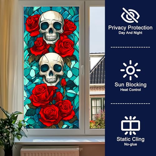 Vinilo Decorativo HOMETITUTE Vidrio Templado Calavera 17.7x39.3 in miniatura 2