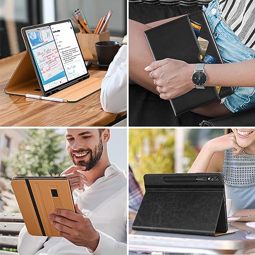 Image of DTTO for Samsung Galaxy Tab S9 Ultra 14.6 inch Case 2023, Premium Leather Business Folio Stand Cover with S Pen Holder for Galaxy Tablet S9 Ultra 14.6 2023 Model [SM-X910 /X916B /X918U], Black