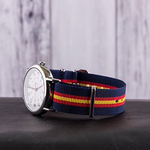 Image of Clockwork Synergy Classic Ballistic - 18mm Navy /Red /Yellow Nylon Ballistic Watch Strap Band