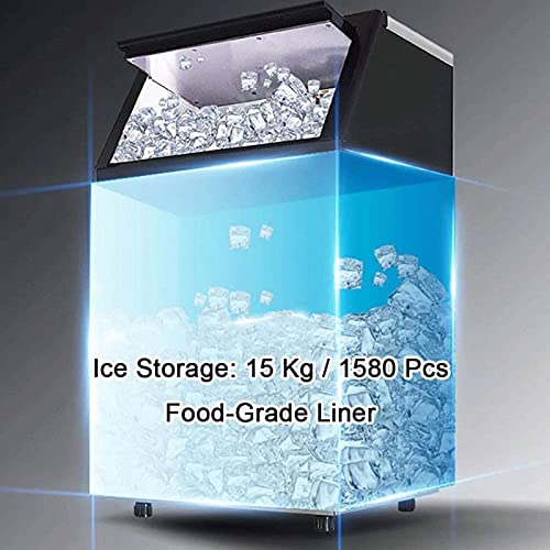 Eiswürfelbereiter Kommerzielle Edelstahl-Eismaschine 121 lb alle 24 Stunden 33 lb Lagerung Große Kapazität geeignet für… – Bild 4