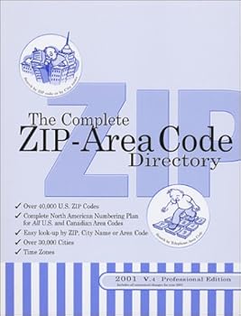 Paperback The Complete ZIP-Area Code Directory, 2001 (v.4 Professional Edition) Book