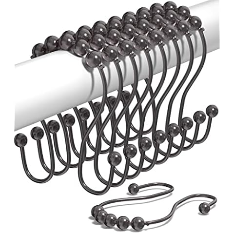 Dyphire Rust Proof Double Shower Curtain Hooks Cover